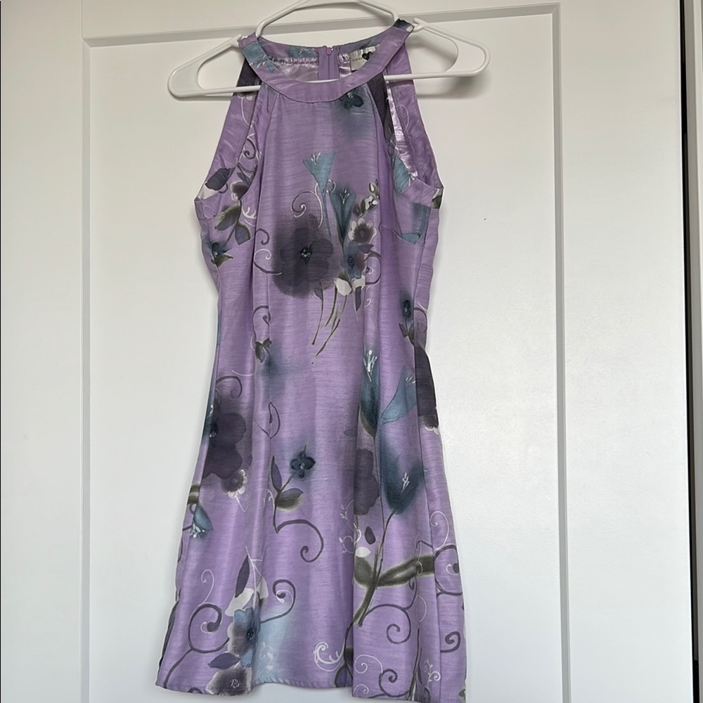 Heart Soul Purple Sheath Mini Dress Halter Sleeveless